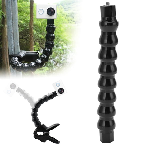 Rdeghly Gooseneck Flexible Camera Mount,FLW 264 Flexible Monopod Gooseneck Jaws Mount With 1/4in Screw Holes 8 Section,Flexible Arm Mount