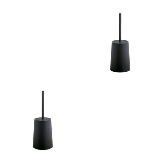 Bewildely Juego de escobilla de baño moderno con base, escobilla de baño fácil de limpiar y duradera con base, negro, 37x18x13cm negro 37x18x13cm 2Conjunto