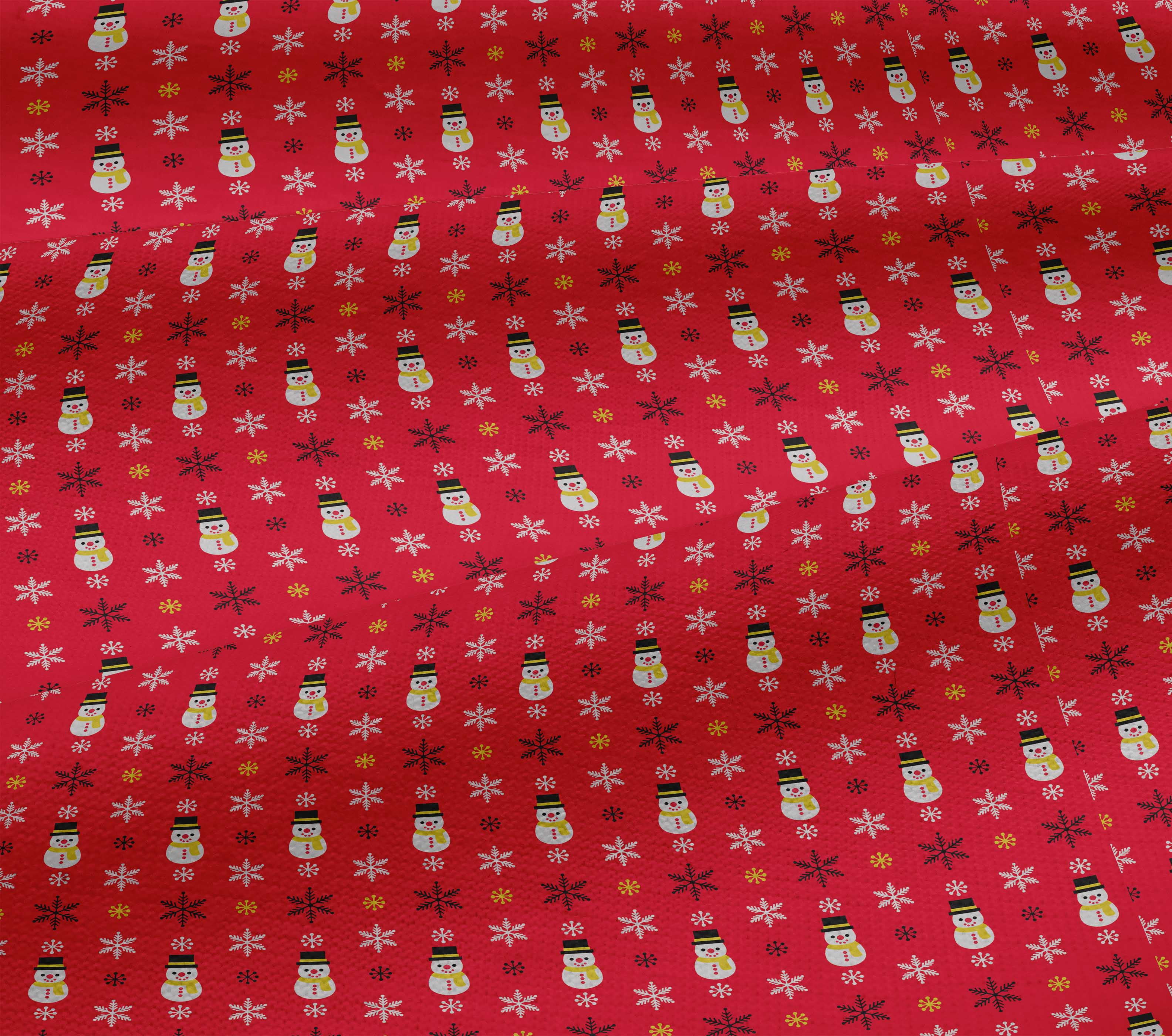 oneOone Cotton Jersey Red Fabric Merry Christmas Sewing Fabric By The Yard Printed Diy Clothing Sewing Supplies 58 Inch Wide-1JY