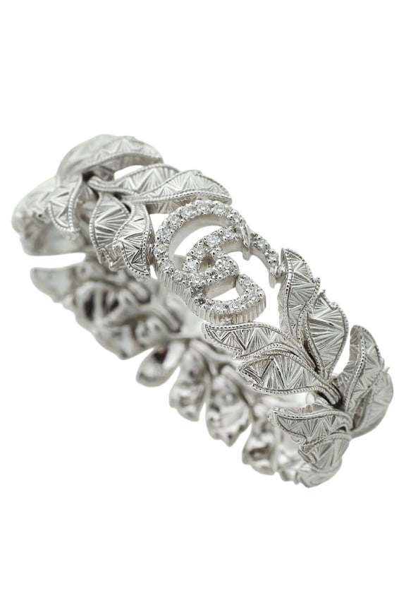 Pre-Owned Gucci Flora Ring, approximately 6.6g, 18K White Gold, with small diamonds, size #11...