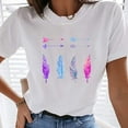 thumbnail image 2 of Fesfesfes Womens Basic Tee Women's Summer Vintage Printed Pattern Casual Short Sleeve Tops Blouse Womens Shirts Casual 2XL(US:12), 2 of 5