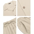 thumbnail image 5 of Conjunto casual de camisa y pantalón de lino para hombre COOFANDY para playa, 5 of 5