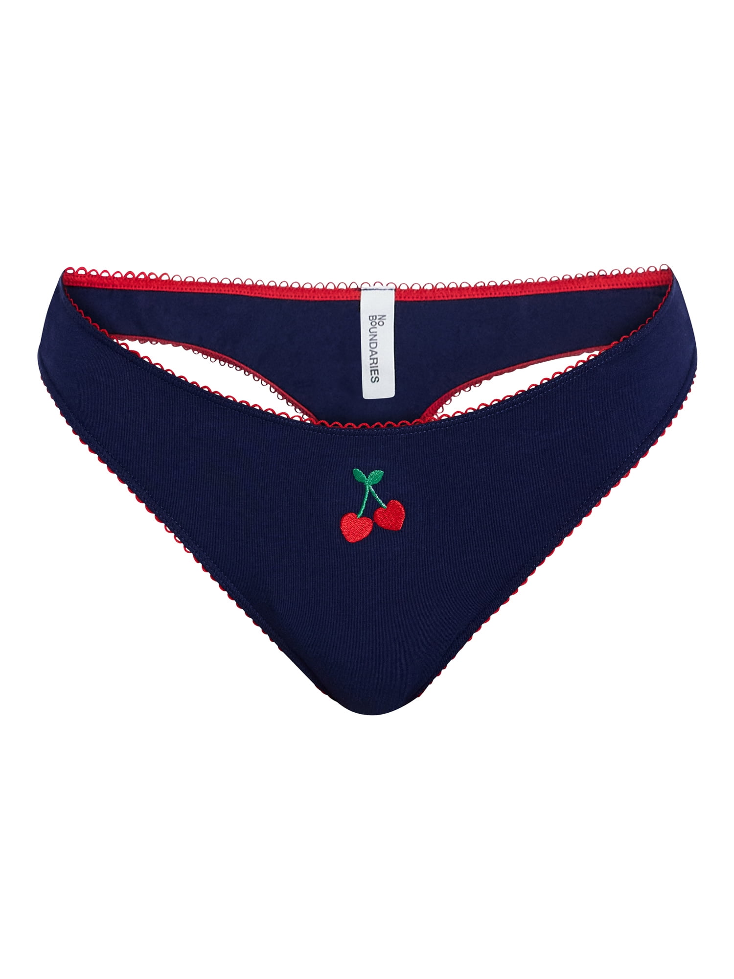 No Boundaries Cotton and Pointelle Thong Panties, 3-Pack, Women's XS-XXXL