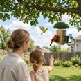 thumbnail image 3 of LONA Outdoor Bird Feeder, 3-Compartment & 3-Port Weather-Resistant Tube Feeder with Multiple Hanging Methods, Green, 3 of 11