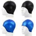 thumbnail image 2 of Swim Caps for Long Hair, Durable Silicone Swimming Caps for Women Men Adults Youths Kids, Easy to Put On and Off (Silver), 2 of 5