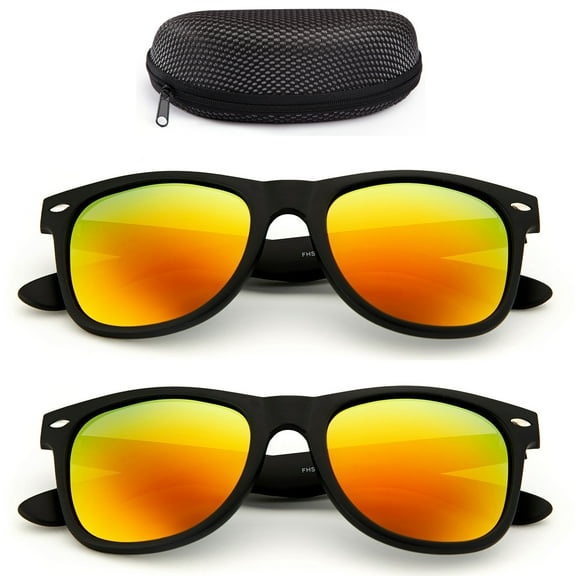 2 Polarized Horn Rimmed Sunglasses for Men Women Adult Female Male