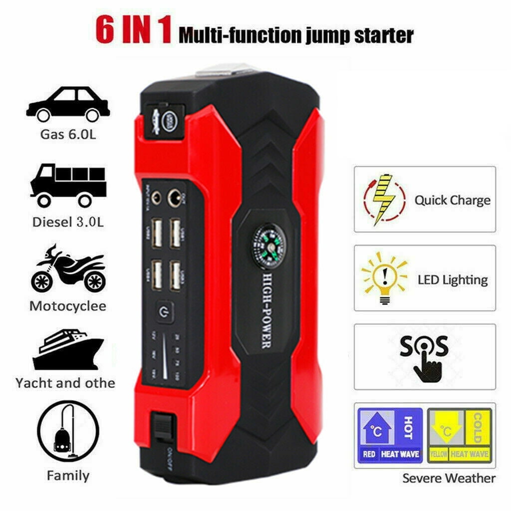99800MAh Car Battery Jump Starter with 4 Selectable Modes, 12V Jump Box Pack LED Flashlight Car Battery Charger Car Battery Booster Power Supply for Motorcycle Note That Option 2 Solely Has EC5