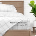 thumbnail image 4 of Bare Home Ultra-Soft Sheet Set - Premium 1800 Collection - Deep Pockets - 5-Pieces - Split King, Modern Plaid - White/Gray, 4 of 8