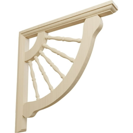 Ekena Millwork 1 1/2"W x 12"D x 12"H Crendon Wagon Wheel Bracket, Rubberwood (2-Pack)