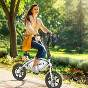 Gocio 14 Foldable Electric Bike, 375Wh 48V Electric Bicycles for Adults Women Teens, Peak 500W City Commuter Cruiser Ebikes, LED Display, E bike One-Piece Tire with 5 Riding Modes UL2849 Certified