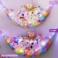 thumbnail image 5 of Neighborly Nook Stuffed Animals Net Hammock Kids Toy Storage with LED Light Plush Toy Organizer Corner Hanging Stuffed Animals Holder For Nursery Kids Girls Room Decor, 5 of 14