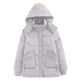 thumbnail image 4 of jtjvou Womens Quilted Winter Jacket Casual Detachable Hood Coat with Pockets Loose Warm Outerwear Lapel Slim&nbsp;FIT&nbsp;Jacket Purple XXXXXL, 4 of 7