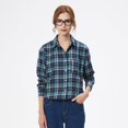 thumbnail image 1 of Camisa informal a cuadros para mujer, blusa holgada de manga larga, ropa de Boutique, novedad de otoño, 2023, 1 of 4