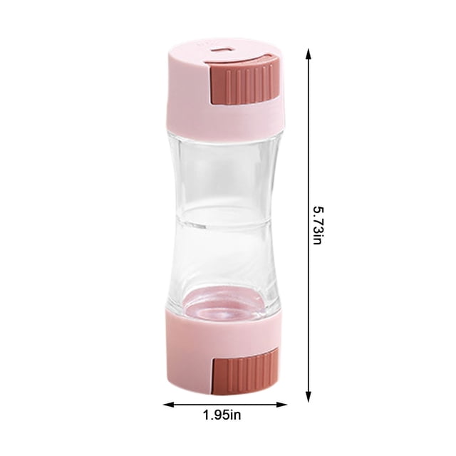 Bocal à Condiments à Double Tête Contrôle Quantitatif des Condiments, Bocal à Assaisonnement Cuisine Shaker à Condiments, Bouteille de Stockage d'Assaisonnement Alimentaire, Double Tête