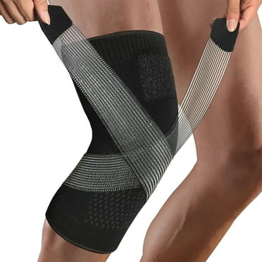 1PCS High Elastic  Joint Knee Pain Relief Support Sports Compression Knee Brace (black,XL)