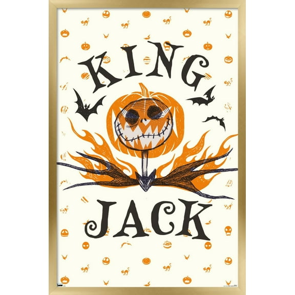Disney Tim Burton's The Nightmare Before Christmas - King Jack Wall Poster, 22.375" x 34", Framed