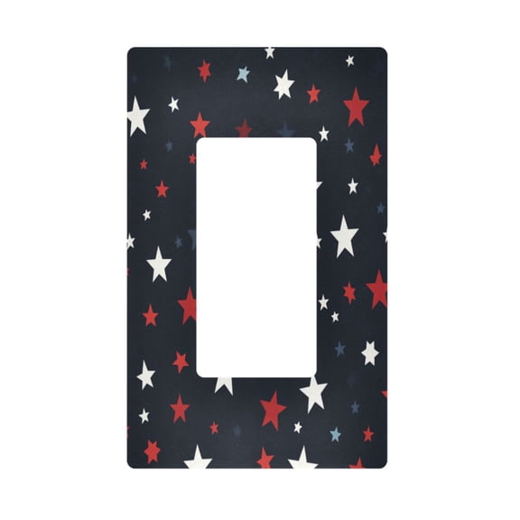 Yayeee Rocker Switch Wall Plate 1-Gang 4.6"x2.9" Home Decorative Outlet Cover, Blue Stars Pattern