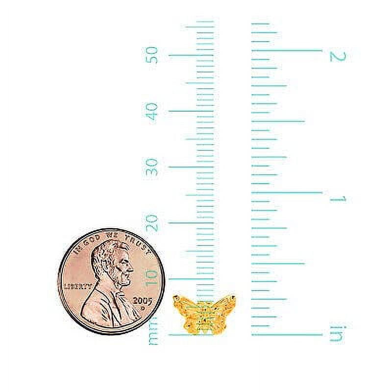 JewelStop 14k Solid Yellow Gold Butterfly Stud Earrings