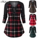 thumbnail image 2 of Camiseta larga holgada para Mujer, camisetas informales a cuadros, Blusa para Mujer, ropa para Mujer, camisetas para Mujer, 2 of 4