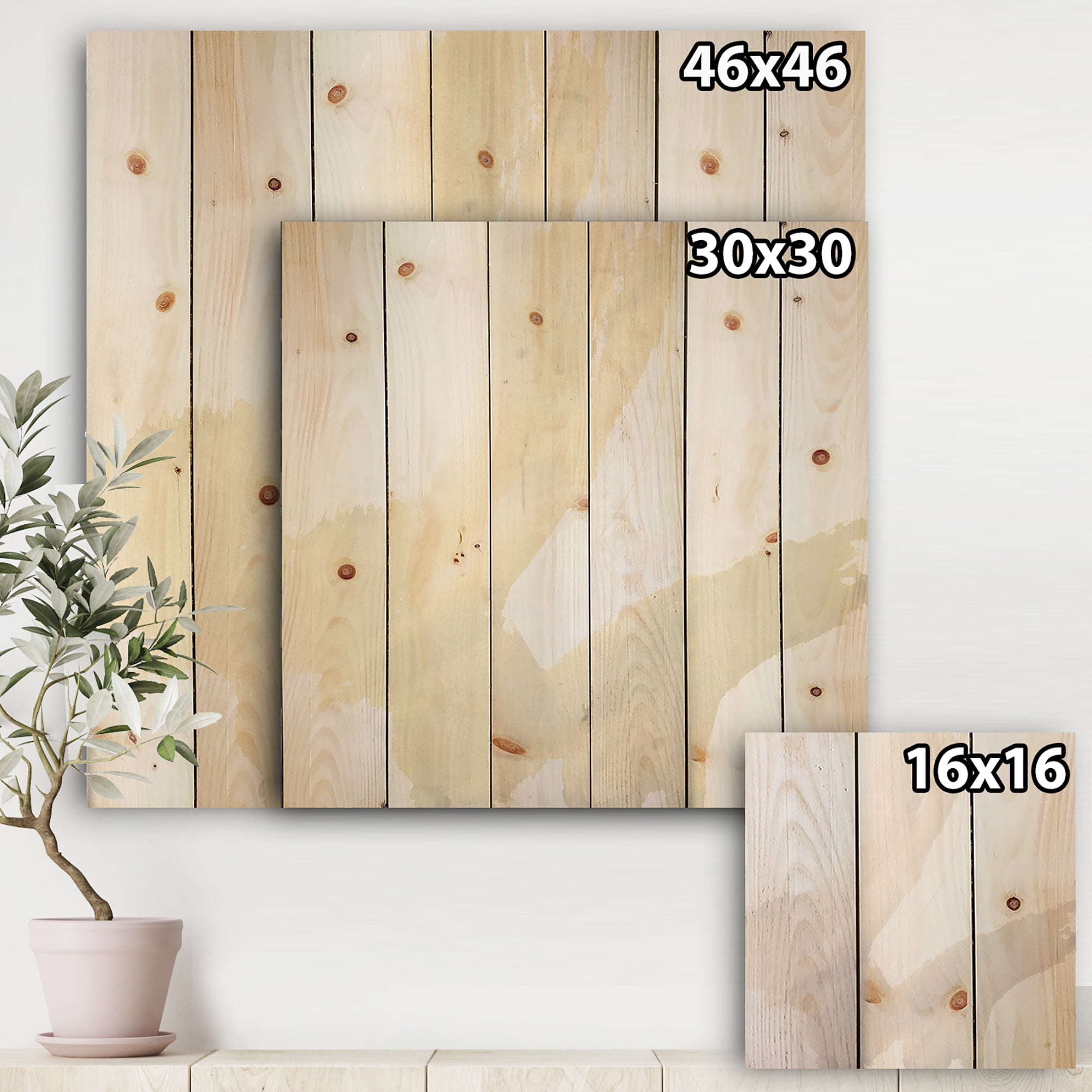 Designart 'minimal geometric Zen III' Transitional Print on Natural Pine Wood