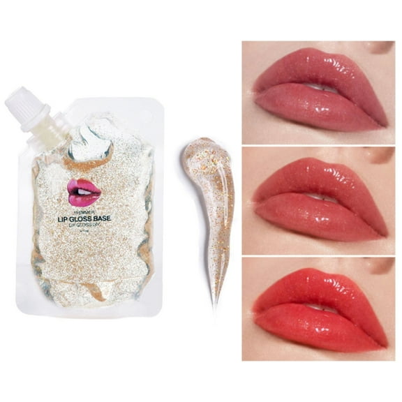 Diy Transparent Lip GLōss Lip Glaze Gold - Lip GLōss Base 3 Colors 20Ml/1Pc Colored Glitter Moisturizing Versagel Base Gel for Diy Handmade Lip GLōss Lipstick Ingredient, Lip GLōss Makeup Organizers