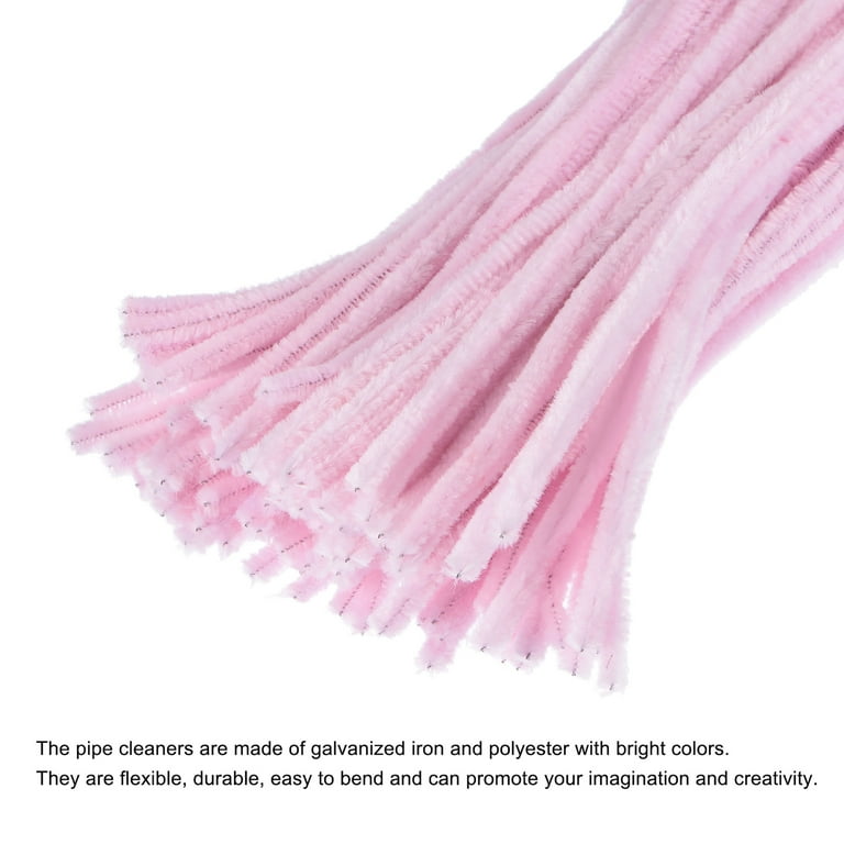 Uxcell 30cm/12 inch Pipe Cleaners Chenille Stems for DIY Art Crafts Light  Pink 100 Pack