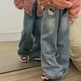 thumbnail image 3 of Y2K Hello Kitty Jeans Wide Leg Pants Sanrio Cartoon Women Straight Leg Trousers Cute Retro High Waisted Jeans, 3 of 20