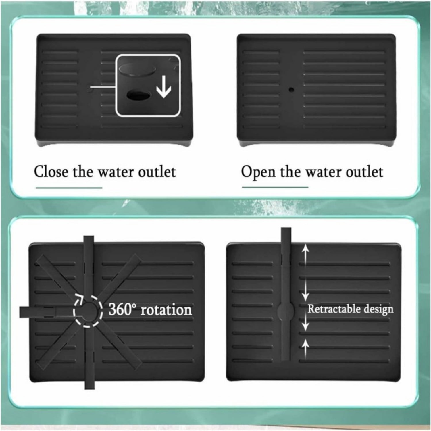 Rust-Proof Adjustable Dish Rack, Kitchen Counter Drainer with Removable Cutlery Holder & Swivel Spout, Durable & Customizable to Maximize Space, Complete Drying Solution