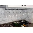 thumbnail image 3 of Juego de 2 soportes para copas de vino, 16 pulgadas, debajo del gabinete, soporte para copas de vino, soporte de almacenamiento para hasta 10 copas de vino para gabinete, barra de cocina (ne, 3 of 4
