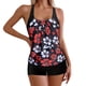 thumbnail image 1 of Gibobby Conjunto de Bañador Sexy Traje de baño para mujer Tankini Traje de baño normal de 2 piezas Sin espalda Impresión de 2 piezas Estampado ajustable (Rojo,M), 1 of 5