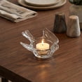 thumbnail image 4 of Glass Bird Candle Holder - Dainty Tealight Votive for Tabletop Decor, Dinner Party Accents, Living Room Shelf Displays, Home Candlelight, and Wedding Table Embellishments, 4*4in, Transparent, 4 of 9
