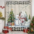 thumbnail image 2 of Shower Curtain 36"W x 72"L Winter Christmas Snowman Bear Xmas Tree Fabric Shower Curtains Set with Hooks Water Repellent Bathroom Curtains Machine Washable Bathroom Accessories, 2 of 9