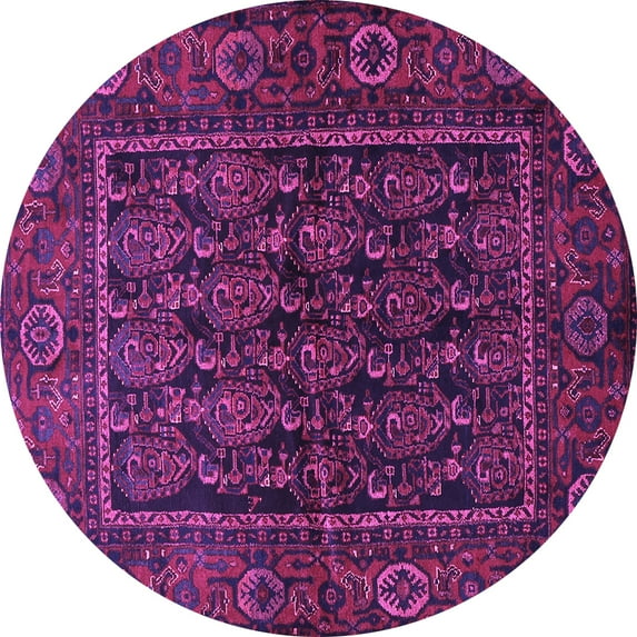 Ahgly Company Indoor Round Persian Purple Traditional Area Rugs, 6' Round