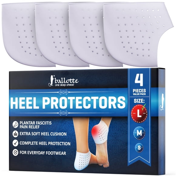 Protectores de talón de gel de silicona Ballotte, talla grande