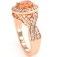 thumbnail image 5 of Three Stone Citrine Diamond Peekaboo Halo Engagement Ring In 14k Rose Gold, 5 of 6