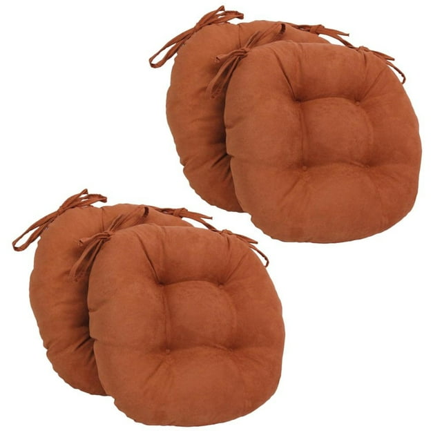 Coussins de Chaise Ronds en Micro Suède Solide de 16 Pouces (Ensemble de 4)