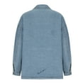 thumbnail image 5 of HTNBO Women's Denim Jacket Oversized Boyfriend Button Up Long Sleeve Split Jean Jackets, 5 of 6