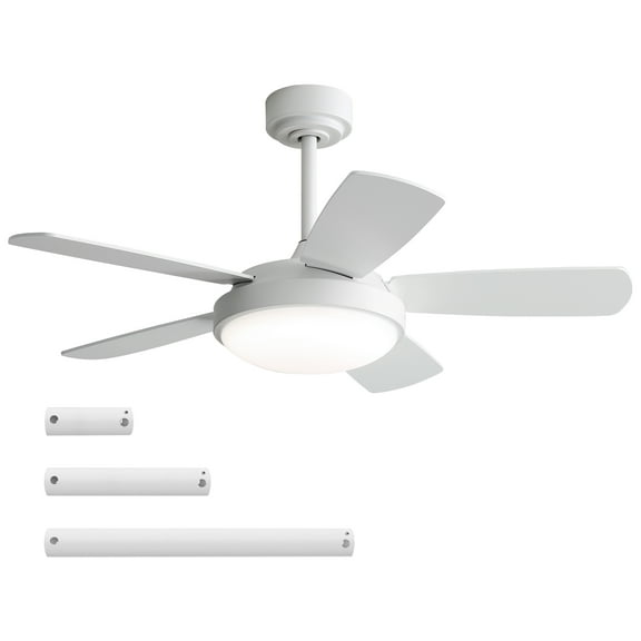 imerelez Ceiling Fans with Lights, 42 inch Low Profile Ceiling Fan Remote Control, Flush Mount, Reversible, Noiseless, Ceiling Fan for Bedroom, Indoor/Outdoor Use