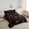 thumbnail image 3 of YST Geometric Comforter Set, Geometry Irregular Diamond Pattern Bedding Set For Kids Teens Adult Women, Lightweight Microfiber Quilt All Season - 1 Comforter, 1 Pillow Case(Black Red, Twin), 3 of 5