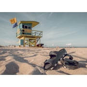 Ccilu Horizon Check Men Casual Beach Slide Comfortable Sandals with Adjustable Buckle Straps