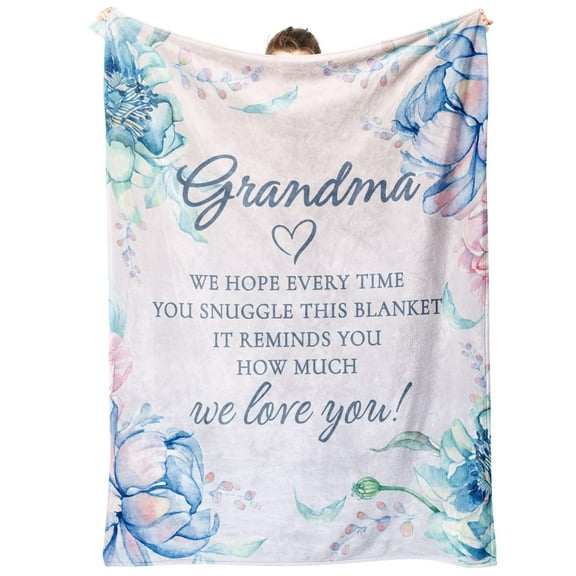 LHSHID Grandma Gifts Fleece Blanket Gifts for Grandma Christmas Birthday Gifts from Granddaughter Grandchildren Mother‘s Day We Love You 30x40in