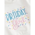 thumbnail image 6 of Baby TOddler Girl 2Pcs Fall Outfits 6 12 18 24 Months 2T 3T 4T Long Sleeve Letter Embroidery Sweatshirt + Pants Set Birthday Clothes, 6 of 9