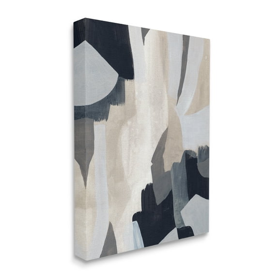 Stupell Industries Layered Organic Abstract Shapes Blue Beige Canvas Wall Art, 36 x 48, Design by June Erica Vess