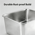 thumbnail image 3 of ACDANC 2026 New Rectangle Stainless Steel Cat Litter Box Broken-Resistant Low Entry Open Spacious Metal Litter Pan Pet Accessories, 3 of 7