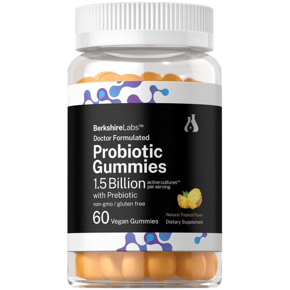 Probiotic Gummies | 60 Count | For Women and Men | Tropical Flavor | by Horbaach