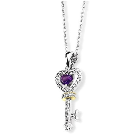 925 Sterling Silver 14k Purple Amethyst Diamond Key Chain Necklace Pendant Charm Gemstone Gifts For Women For (Best Gemstone For Leo)