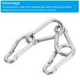 thumbnail image 4 of Ganchos de resorte de 2.4 pulgadas, 6 piezas de gancho de resorte de acero inoxidable M6, clips de metal conectores grandes para hamaca y columpio, 4 of 5
