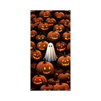 Honmine Halloween Door Cover, Do Not Enter Wooden Doors Chains Skeleton Eyes Creepy Wall Banner Scary Halloween Door Banner for Front Porch Party Decoration Indoor Outdoor