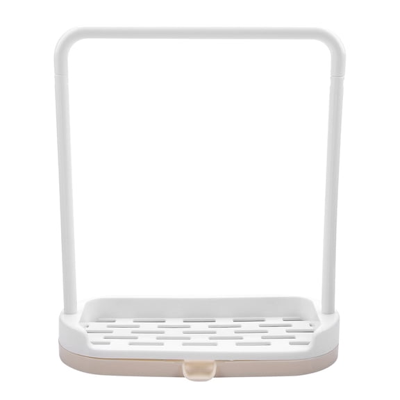 Barra de cocina desmontable, tendedero para toallas, organizador de almacenamiento para paños de cocina, esponjas y jabón (beige)