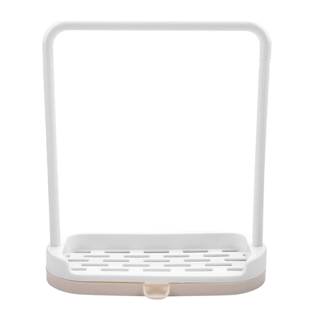 Barra de cocina desmontable, tendedero para toallas, organizador de almacenamiento para paños de cocina, esponjas y jabón (beige)